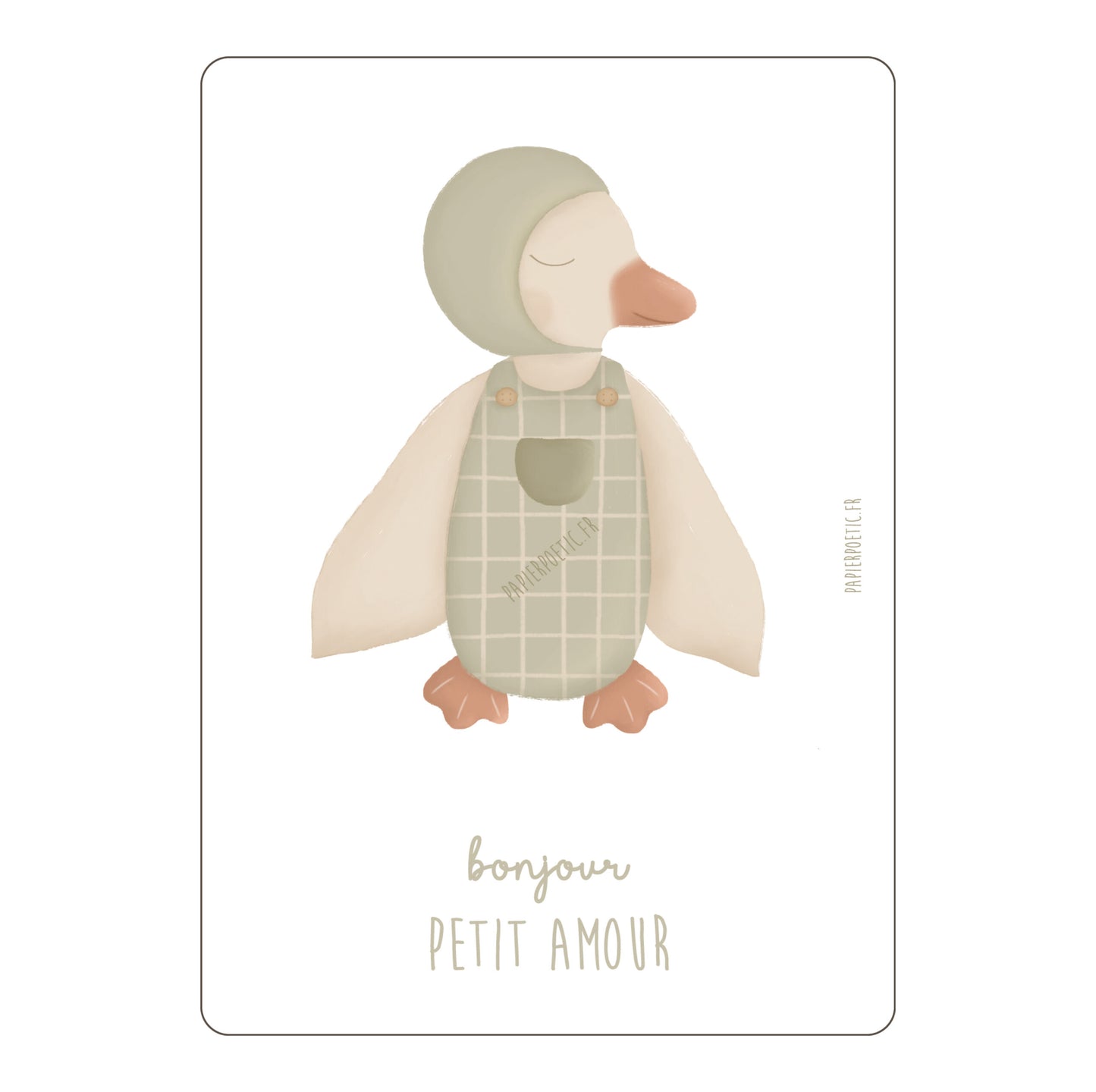 Carte Doudou Canard Boy - Papier Poetic