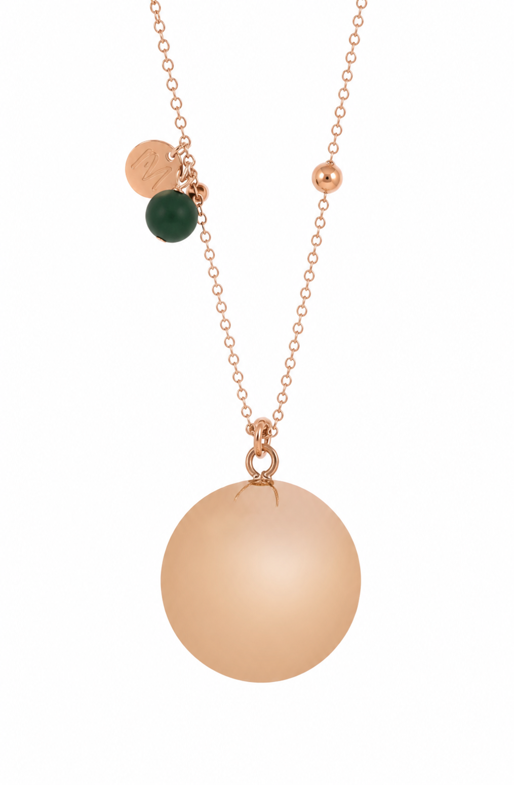 Bola de grossesse boule rose gold et pierre verte - Proud mama