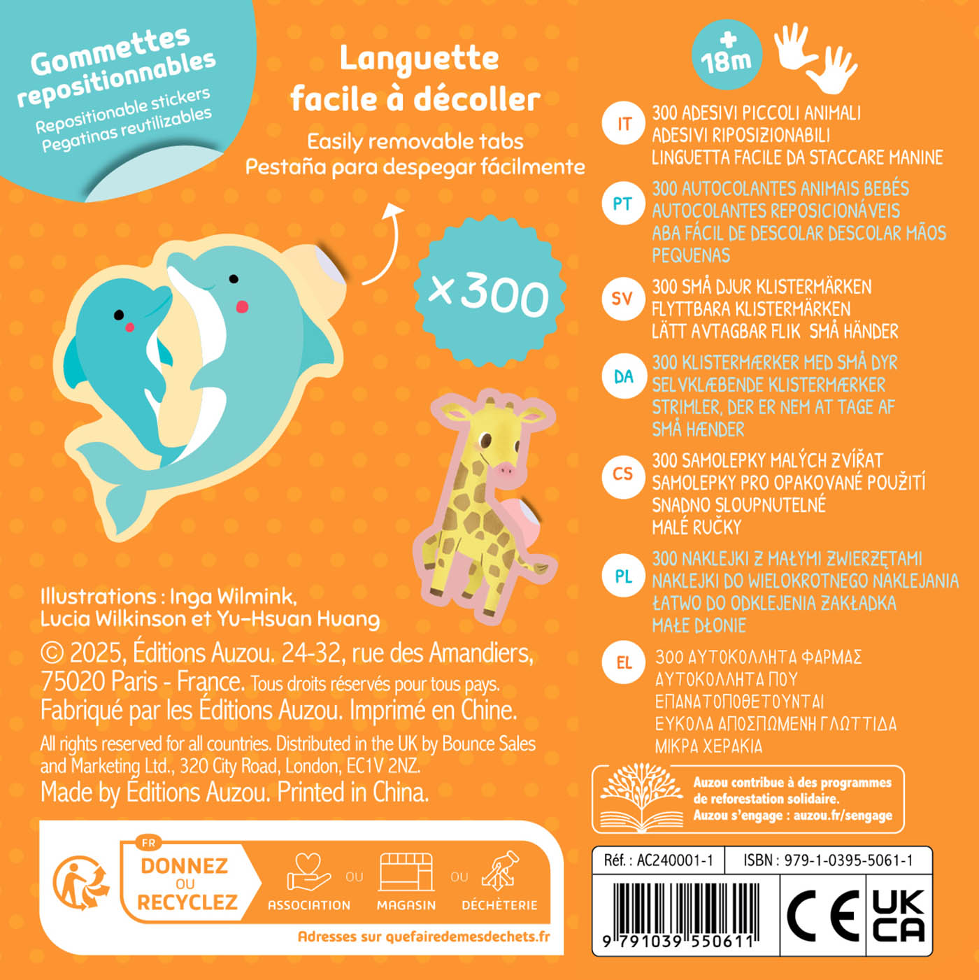 Boîte métal 300 gommettes - Auzou