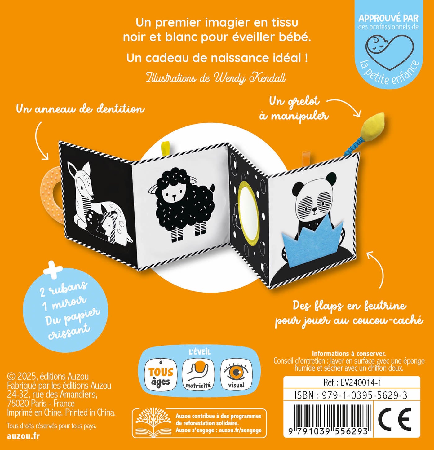 Mon tout premier livre tissu – En noir et blanc ! – Auzou