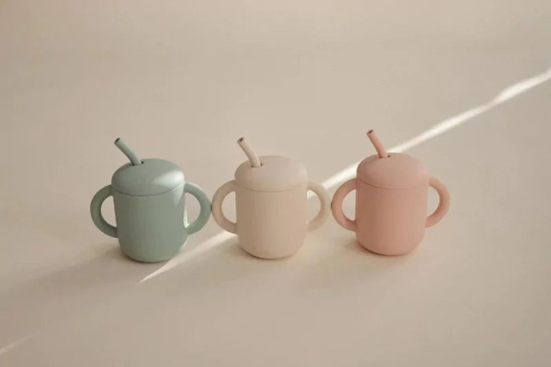 Tasse silicone paille - rose