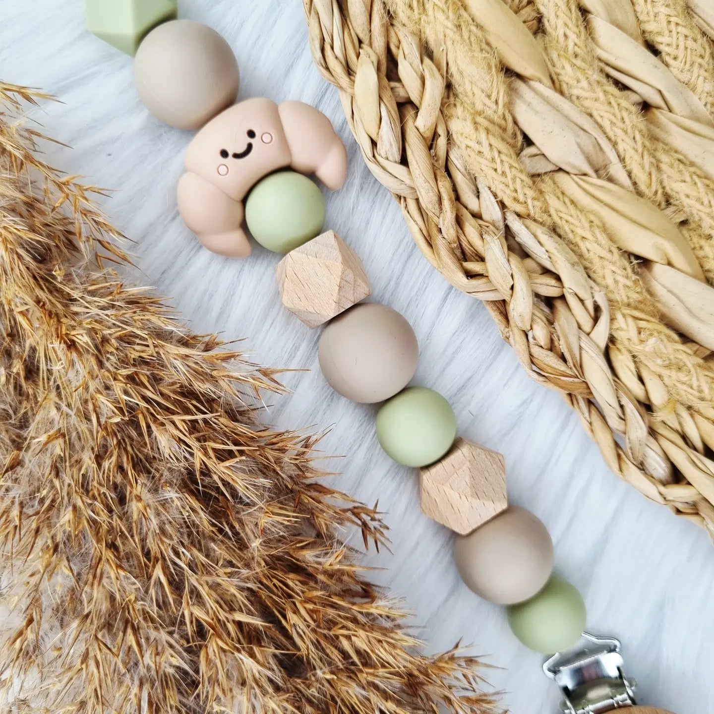 Attache tétine bois/silicone - Happy by lies