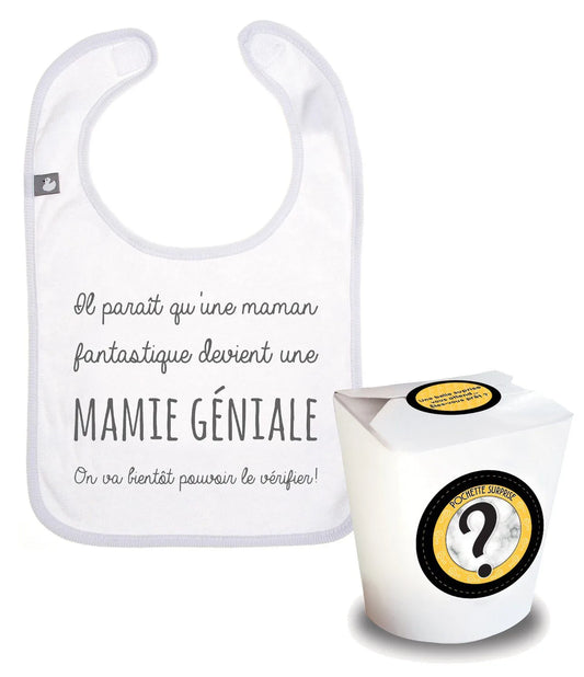 Bavoir annonce -  "mamie géniale"