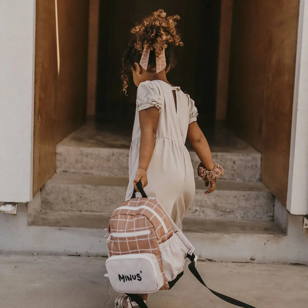 Sac à dos maternelle - carreaux caramel