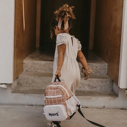Sac à dos maternelle - carreaux caramel