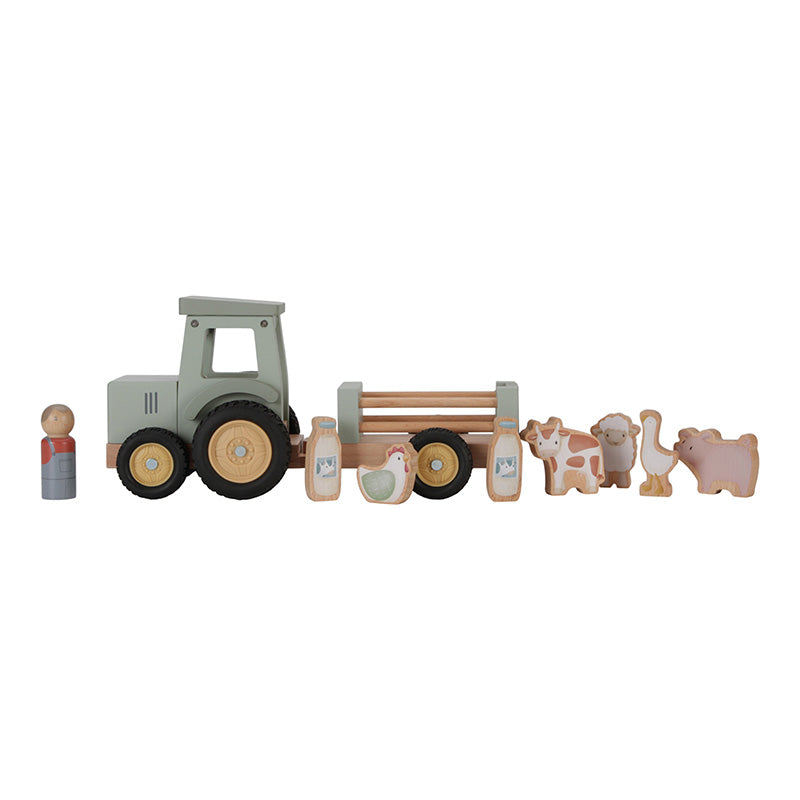 Tracteur avec remorque en bois - Little Dutch