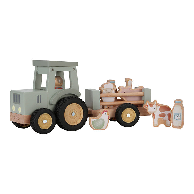 Tracteur avec remorque en bois - Little Dutch
