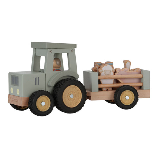 Tracteur avec remorque en bois - Little Dutch