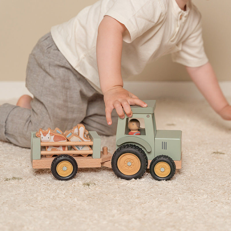 Tracteur avec remorque en bois - Little Dutch