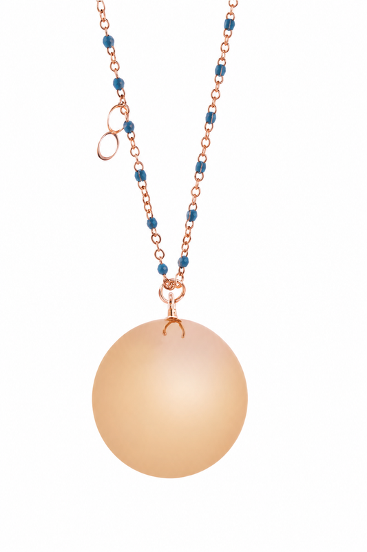 Bola de grossesse rose gold et perles bleu turquoise - Proud mama