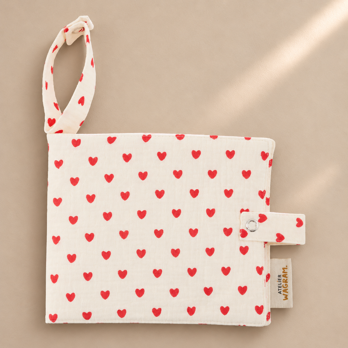 Mini album tissu coeur rouge