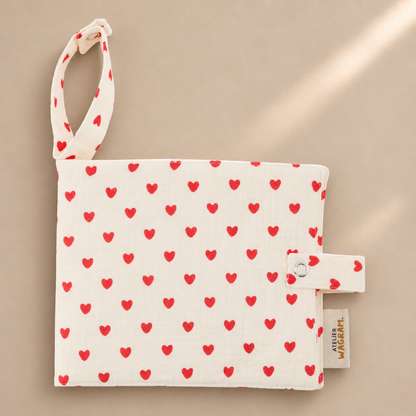 Mini album tissu coeur rouge