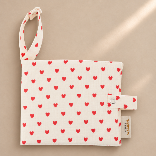 Mini album tissu coeur rouge