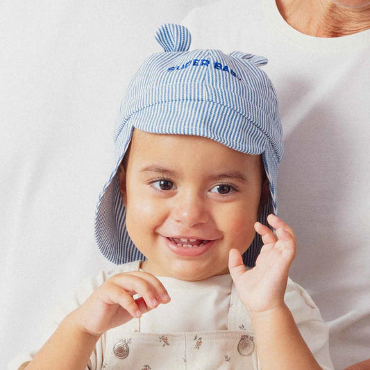 Chapeau bébé super baby bleu - Chamaye