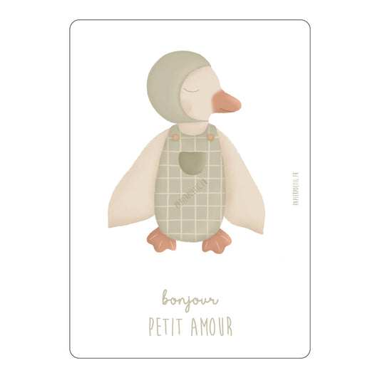 Carte Doudou Canard Boy - Papier Poetic