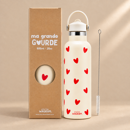 Gourdes wagram- coeur rouge - 600ml