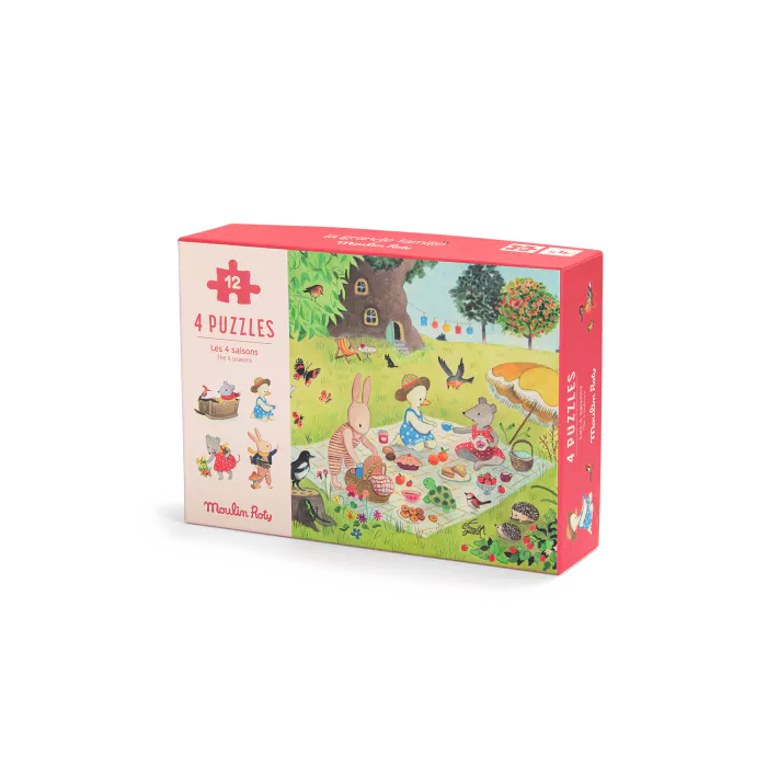 Coffret 4 mini puzzles - Moulin Roty