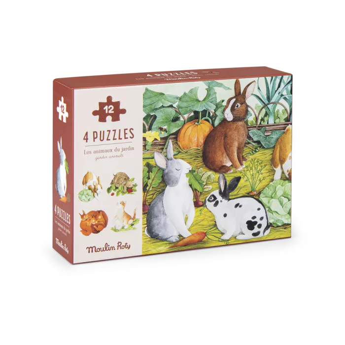 Coffret 4 mini puzzles - Moulin Roty
