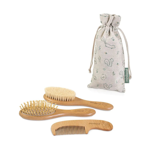 Peigne et brosse en bois - Miniland
