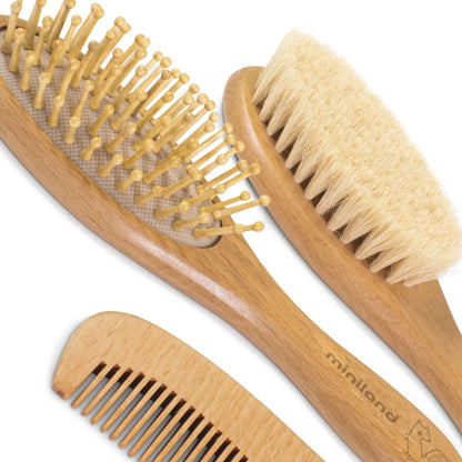 Peigne et brosse en bois - Miniland
