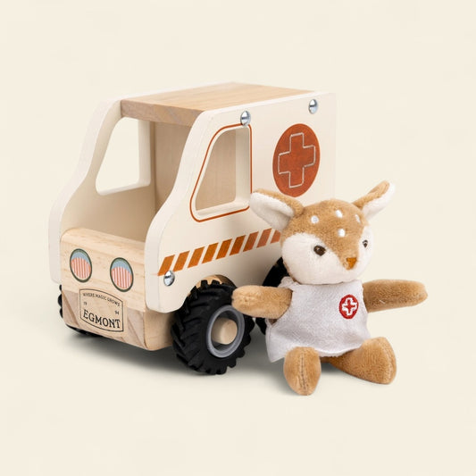 Ambulance en bois avec personnage