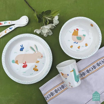 Assiette bébé La Ferme 18 cm - Petit Jour