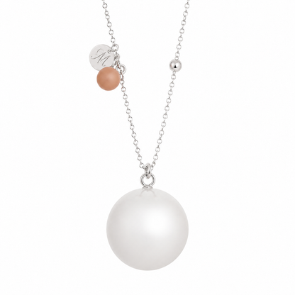 Bola de grossesse boule argent et pierre rose - Proud mama