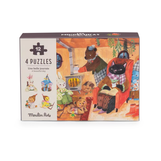 Coffret 4 mini puzzles - Moulin Roty
