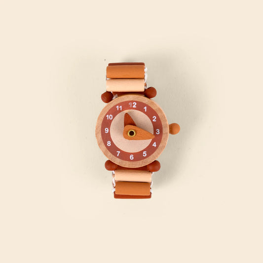 Montre en bois rose