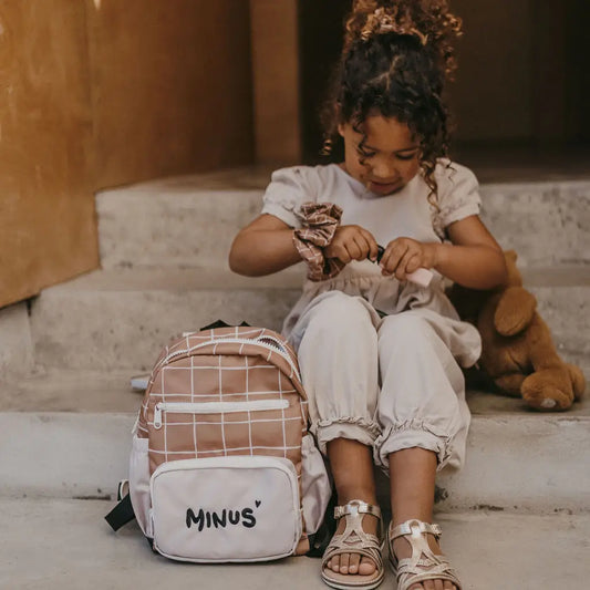 Sac à dos maternelle - carreaux caramel