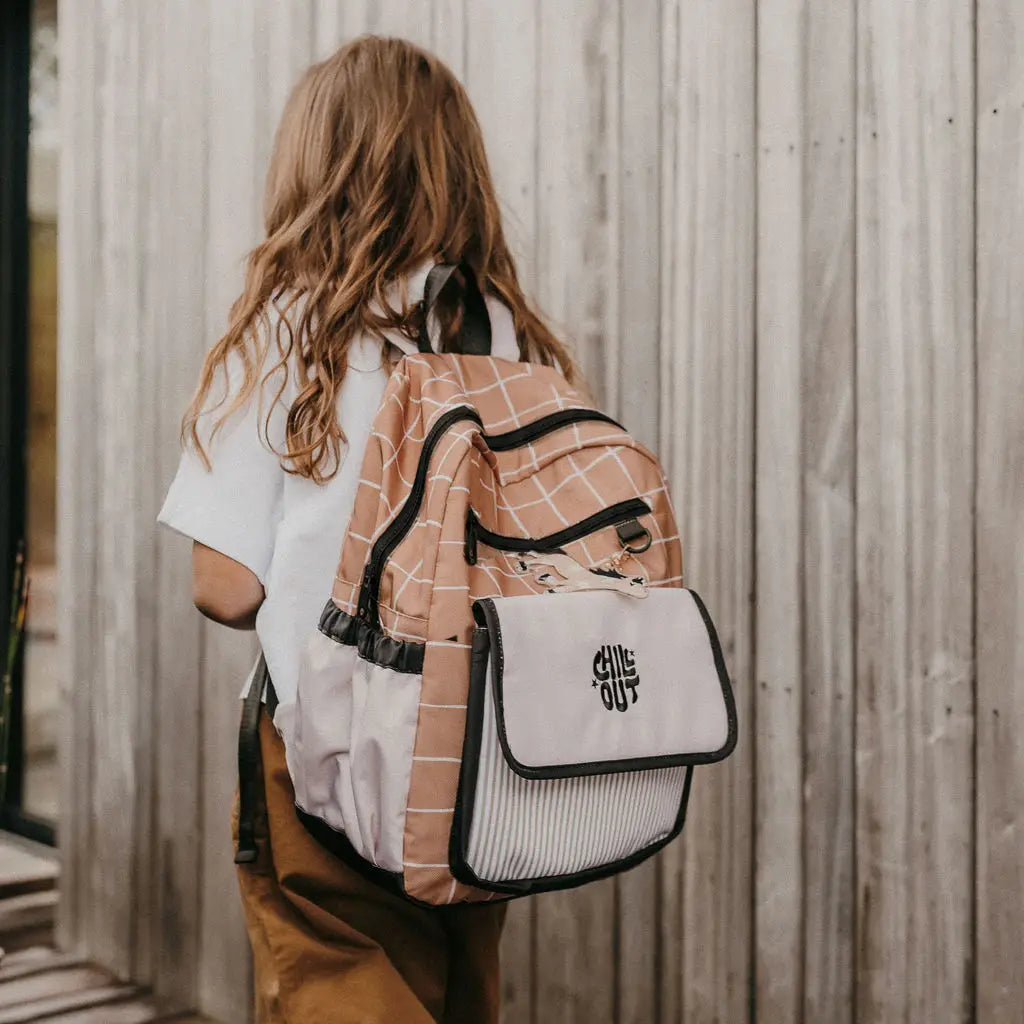 Sac à dos primaire - carreau caramel