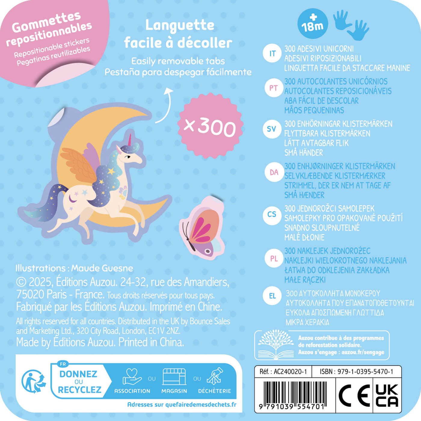 Boîte métal 300 gommettes - Auzou
