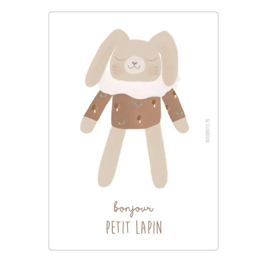 Carte Bonjour petit lapin - Papier Poetic
