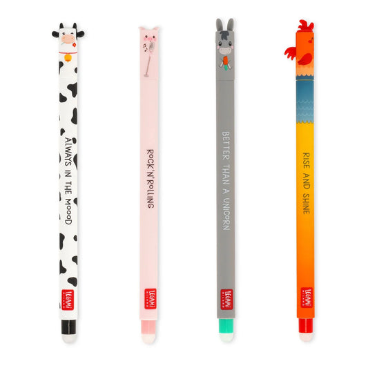 Set de 4 stylos à encre gel effaçable Farm Sweet Farm - Legami