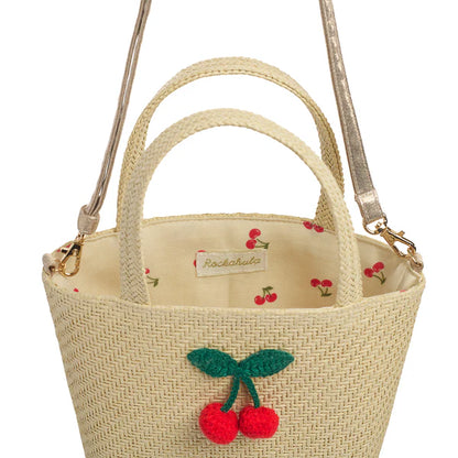 Sac en paille cerise en crochet - Rockahula kids