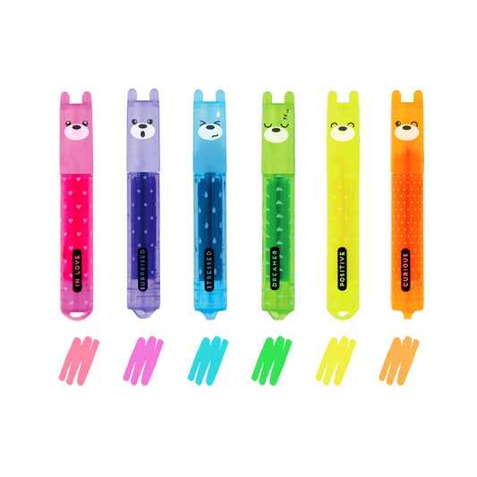 Set de 6 mini surligneurs Teddy’s Mood - Legami
