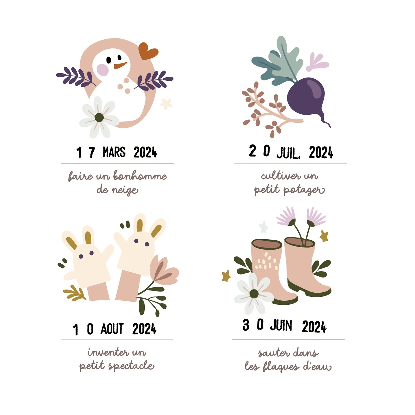 Affiche Nos jolis moments en famille - Les Petites Dates