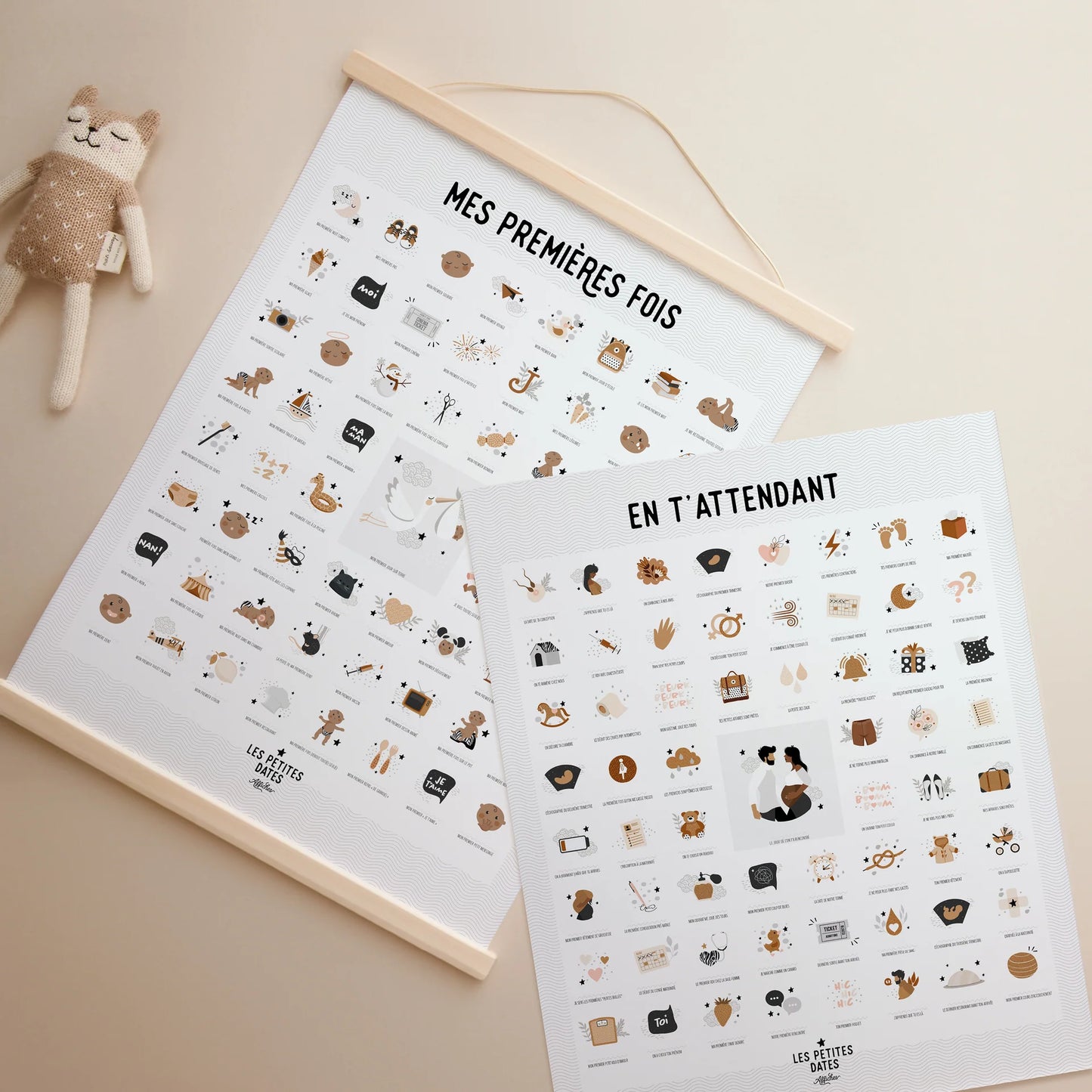 Duo d’affiches En t’attendant + Mes premières fois – Maman / Papa