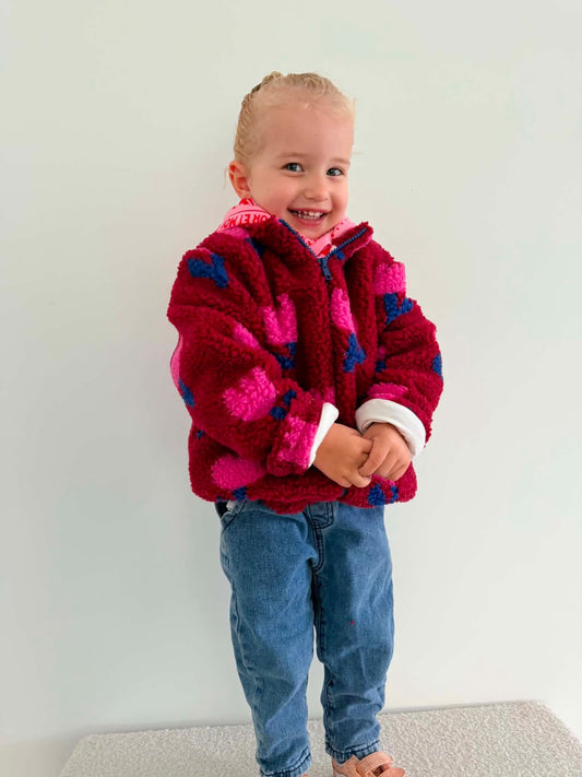 Gilet manches longues - bordeau tulipe rose
