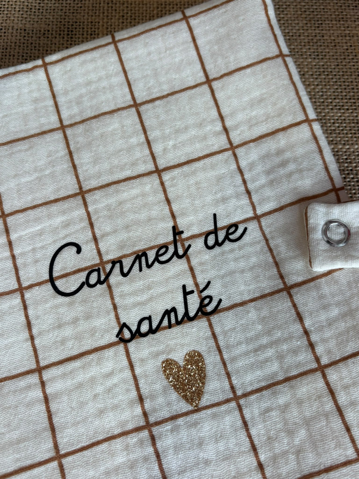 Protège carnet de santé - carreaux - "mon carnet de santé"