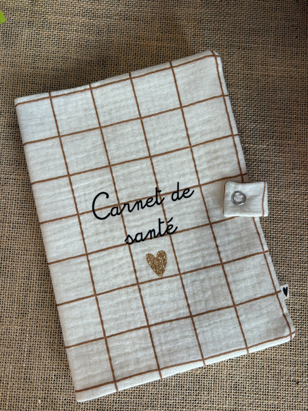 Protège carnet de santé - carreaux - "mon carnet de santé"