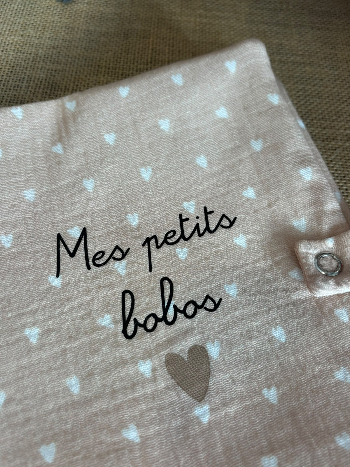 Protège carnet de santé - coeur rose - mes petits bobos