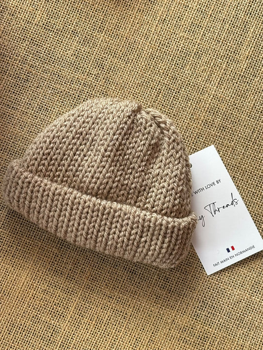 Bonnet de naissance - beige
