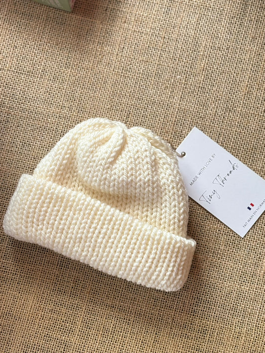 Bonnet de naissance - crème