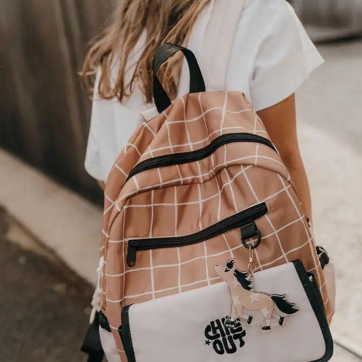 Sac à dos primaire - carreau caramel