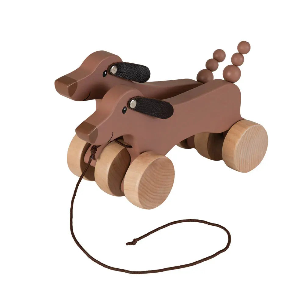 Teckel à tirer en bois