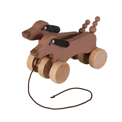 Teckel à tirer en bois
