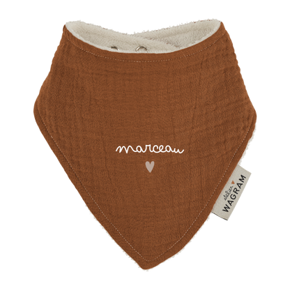 Bavoir triangle - caramel uni