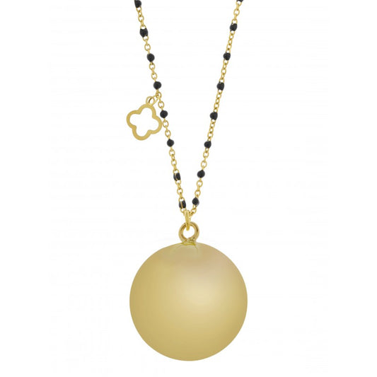 Bola de grossesse or perles marron - Proud mama