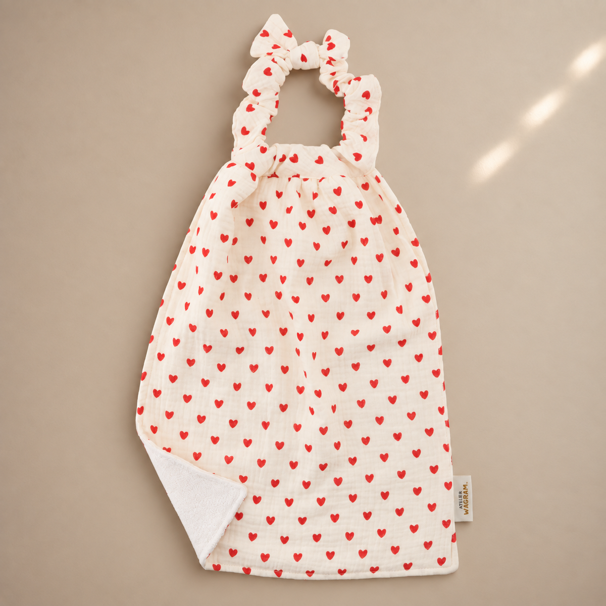 Serviette de cantine - coeur rouge